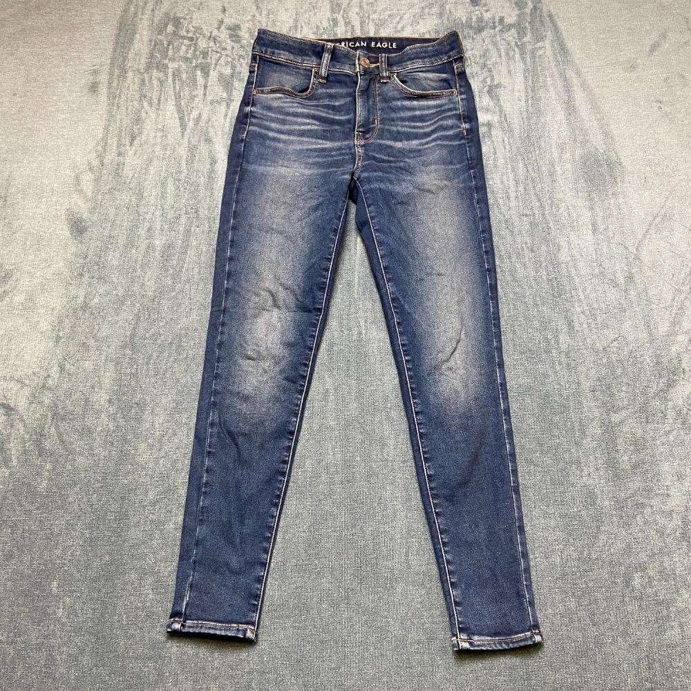 American Eagle Outfitters Jeans Womens 2 Blue Denim Cotton Dark Wash Skinny Leg